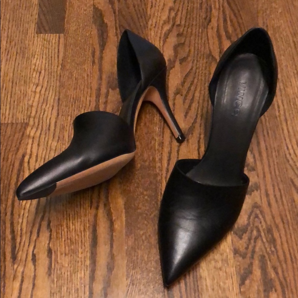 Vince Black Leather “Claire” Heel Sz 9